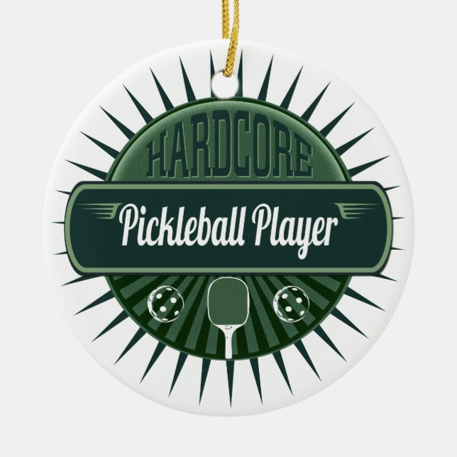 Joyeux Noël Pickleball Player Arbre Ornement (Devant)