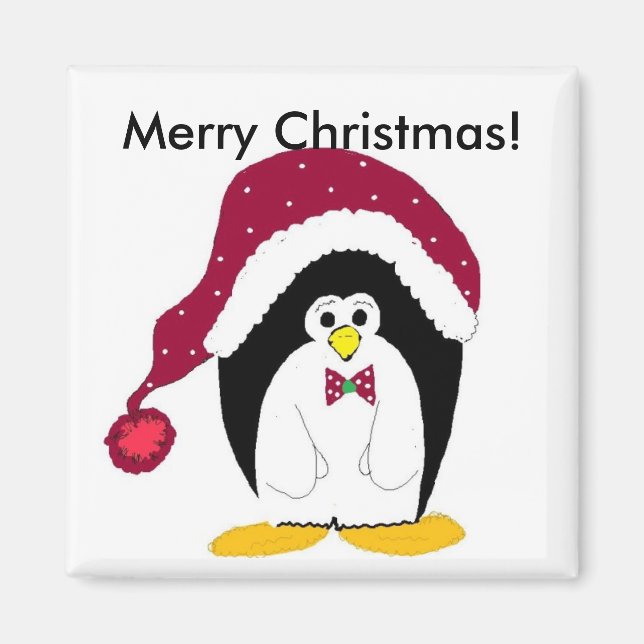 Joyeux Noël Pingouin - aimant (Devant)