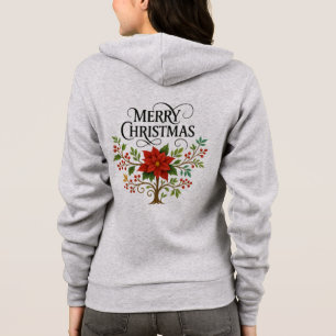 Joyeux Noël Poinsettia Floral Sweat à Capuche Fête