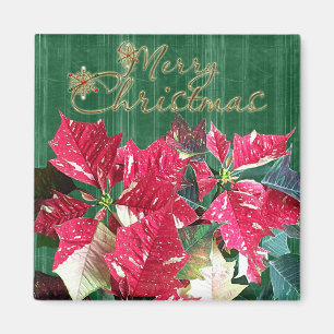 Joyeux Noël Poinsettia Magnet