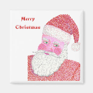 Joyeux Noël, Pointillisme Père Noël magnets