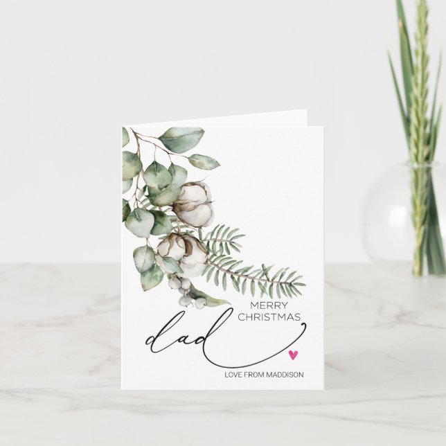 Joyeux Noël pour papa père de la carte fille (Devant)