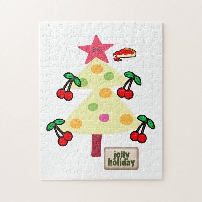 Joyeux Noël Puzzle Jolly Vacances Arbres Cherry (Vertical)