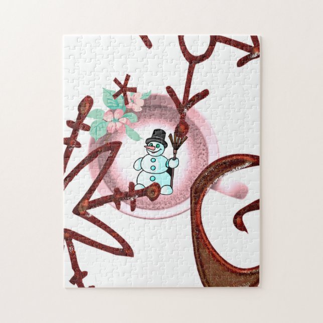 Joyeux Noël Puzzle Noël Snowman (Vertical)