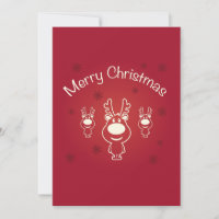 Joyeux Noël Reindeers Fête Invitation