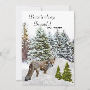 Joyeux Noël Renard Plat Carte de Vœux de Noël La P