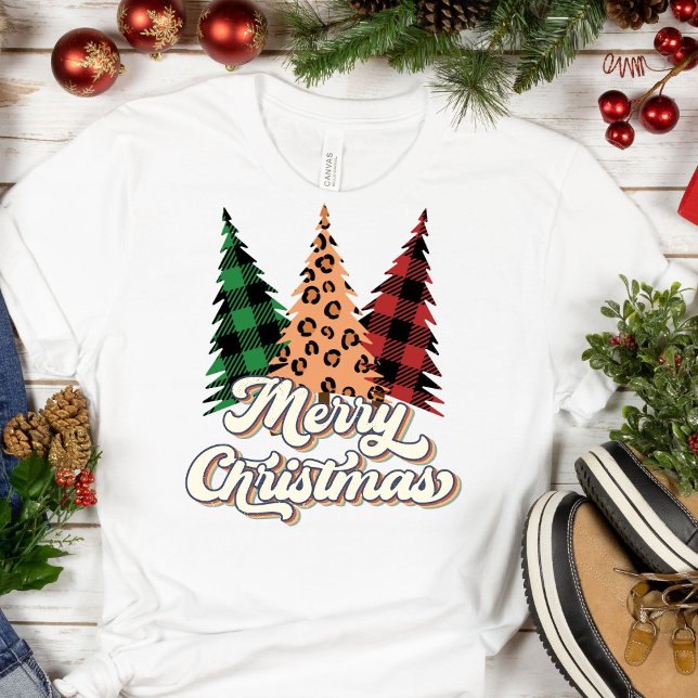 Joyeux Noël Rétro T-shirt arbres de Noël (Créateur téléchargé)
