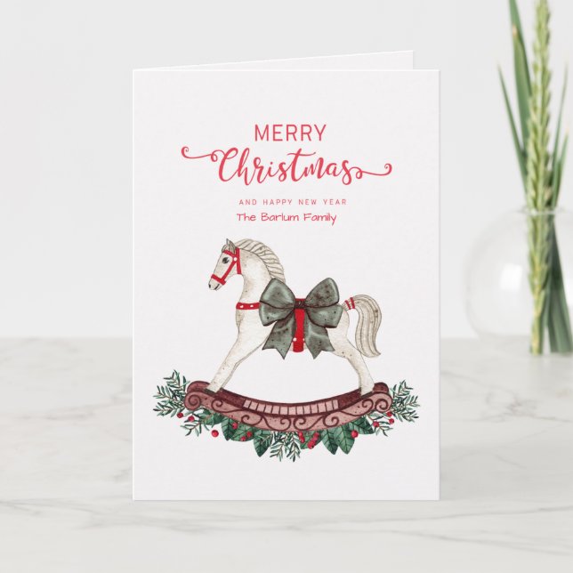 Joyeux Noël Rocse Horse Carte de voeux (Devant)