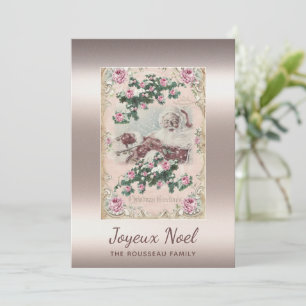 Joyeux Noel Rose Gold Père Noël de Noël Vintage