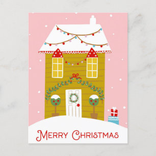 Joyeux Noël rose pain d'épices Carte de la maison