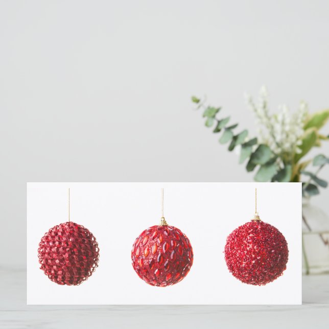 Joyeux Noël Rouge Balls décoration avec texte (Debout devant)
