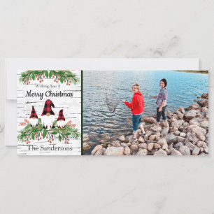 Joyeux Noël Rouge Buffalo Plaid Gnomes Verdure