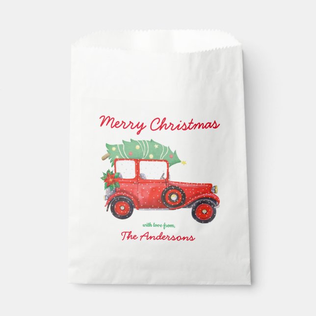 Joyeux Noël Rouge Camion Fête Sacs de Faveur