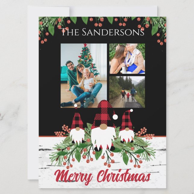 Joyeux Noël Rouge Casquette Buffalo Plaid Gnomes N (Devant)