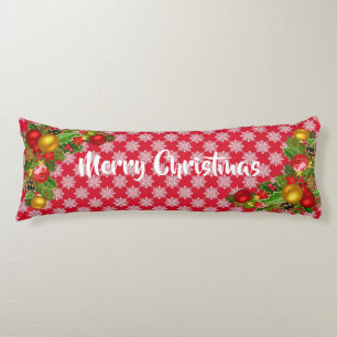 Joyeux Noël rouge et blanc Long Coussin confortabl
