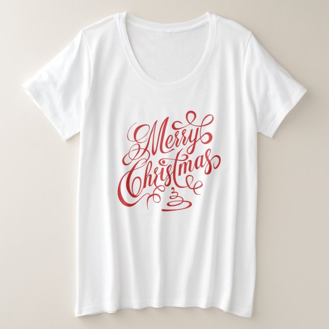 Joyeux Noël Rouge fantaisie Cursive Typographie (Design devant)