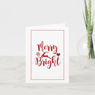 Joyeux Noël Rouge Floral Fête Carte pliée