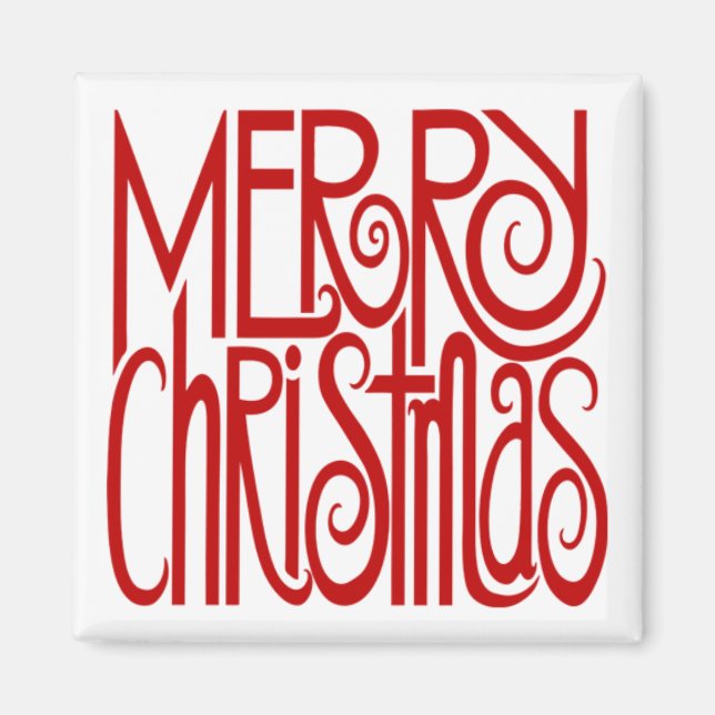 Joyeux Noël Rouge Magnet (Devant)