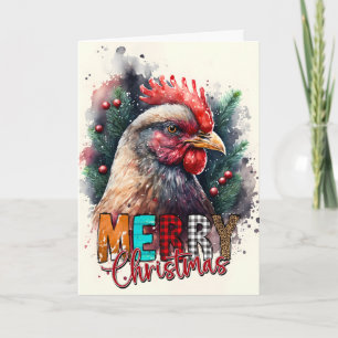 Joyeux Noël Santa Poulet Carte