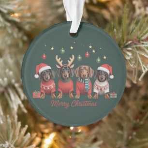 Joyeux Noël Santa Renne Dachshund Saucisse 