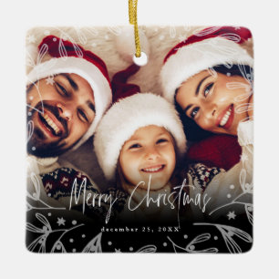 Joyeux Noël Script Copie photo Ornement en céramiq