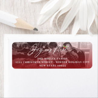 Joyeux Noel Script Noël Photo Étiquettes de adress