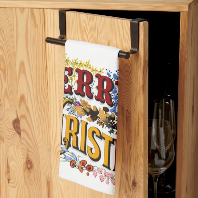 Joyeux Noël serviette de cuisine (Pliage en tiers)