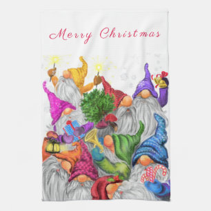 Joyeux Noël Serviette de cuisine Gnome Party Funny