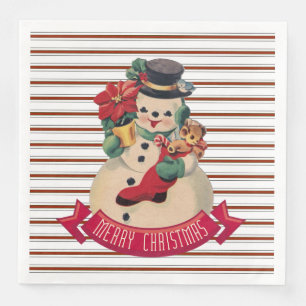 Joyeux Noël - Serviette en papier vintage bonhomme