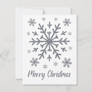 Joyeux Noël Silver Snowflakes Cartes blanches