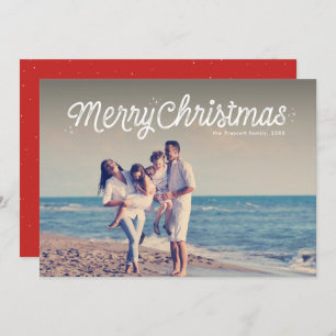 Joyeux Noël simple carte photo de vacances