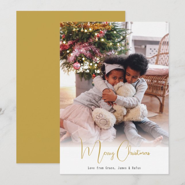 Joyeux Noël Simple Carte photo moderne (Devant / Derrière)