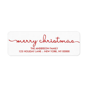 Joyeux Noël simple main Lettré Étiquette de script