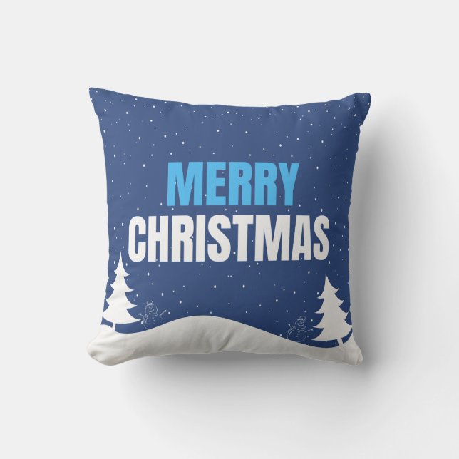 Joyeux Noël Snowfall Coussin (Recto)