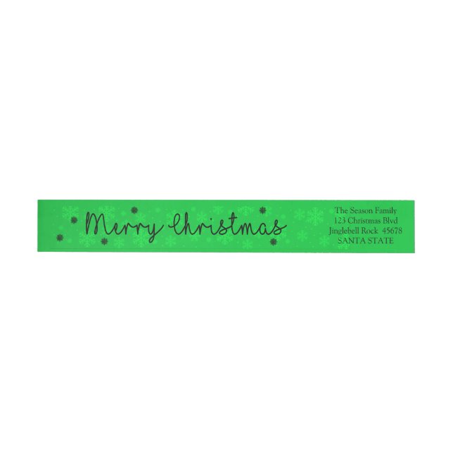 Joyeux Noël Snowflake wraparake étiquette (Individuel)