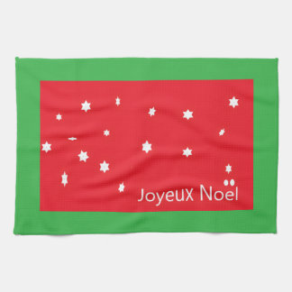 Joyeux Noel Snowflakes serviette de cuisine
