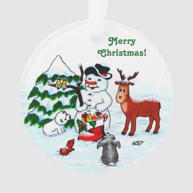 Joyeux Noël ! Snowman avec amis (devant)