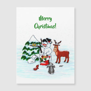 Joyeux Noël ! Snowman avec amis