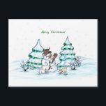 Joyeux Noël ! Snowman avec chat et chiot<br><div class="desc">Joyeux Noël ! Snowman avec chat et chiot - petit chien ~~~ dessin au crayon de couleur par Krisi ArtKSZP ~~~ Catégorie du magasin >>> Joyeux Noël pour enfants >>>> Snowman avec chat et chiot</div>