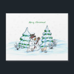 Joyeux Noël ! Snowman avec chat et chiot<br><div class="desc">Joyeux Noël ! Snowman avec chat et chiot - petit chien ~~~ dessin au crayon de couleur par Krisi ArtKSZP ~~~ Catégorie du magasin >>> Joyeux Noël pour enfants >>>> Snowman avec chat et chiot</div>