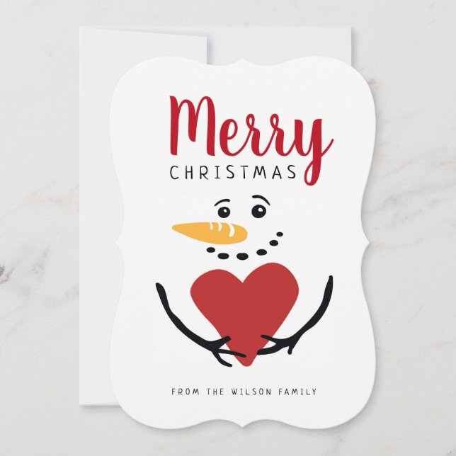 Joyeux Noël Snowman carte plat (Devant)