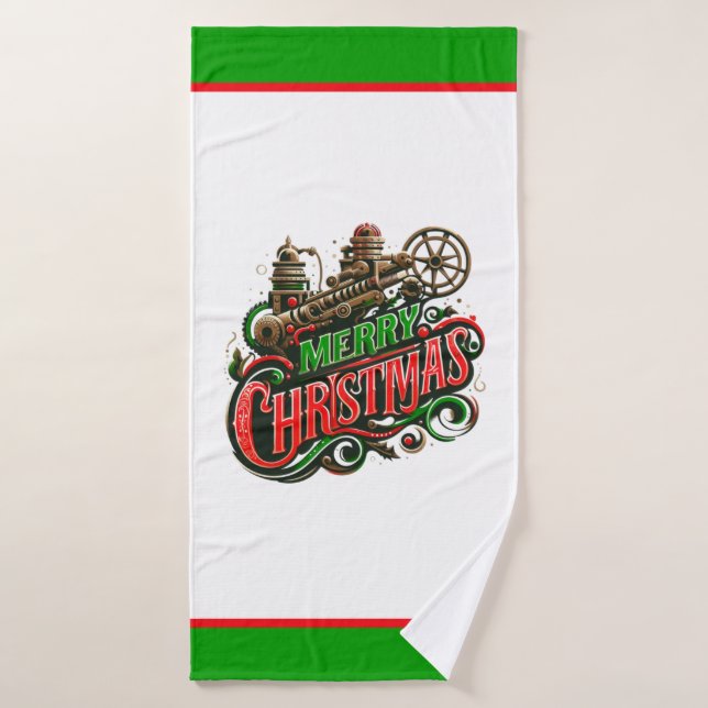 Joyeux Noël steampunk (Serviette de bain)