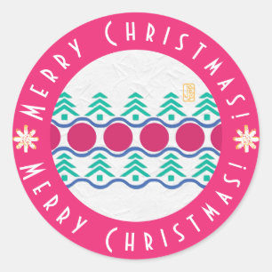 Joyeux Noël! Sticker rond 'Over the River'