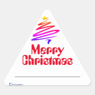 Joyeux Noël. Sticker triangle actuel de Noël