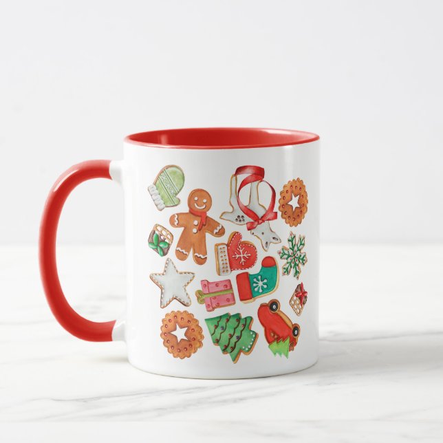 Joyeux Noël Sucre Cookie Nom personnalisable Mug (Gauche)