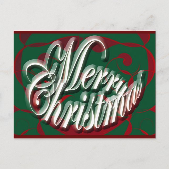 Joyeux Noël sur carte postale verte (Devant)