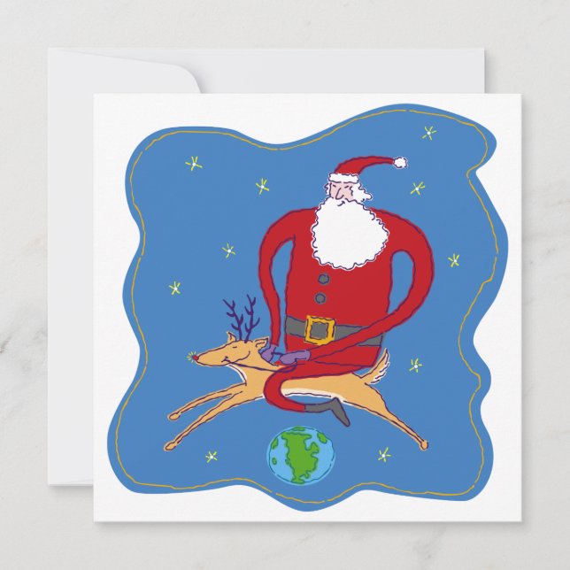 Joyeux Noël sur la carte Père Noël du monde (Devant)
