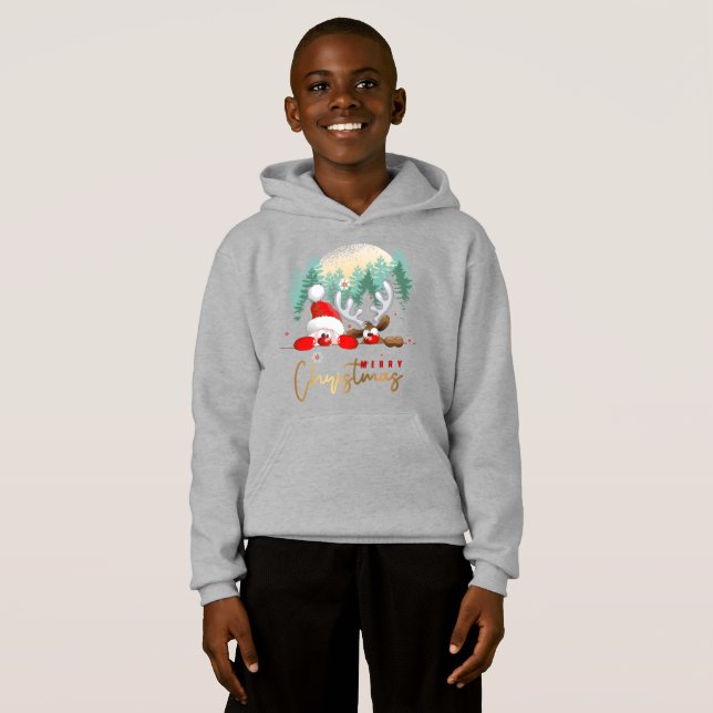 Joyeux Noël | Sweat à capuche pour enfants (Devant entier)