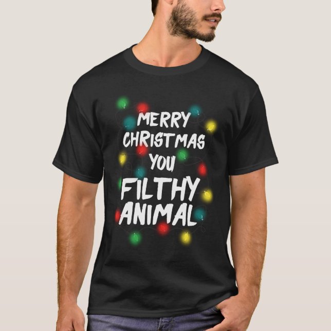 Joyeux Noël, t-shirt d'animal sale (Devant)