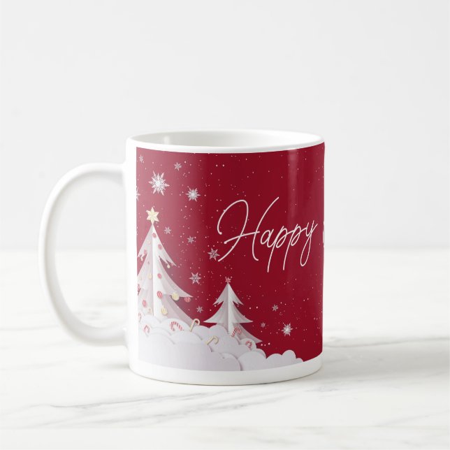 Joyeux Noël - Tasse rouge rubis pour les fêtes de  (Gauche)